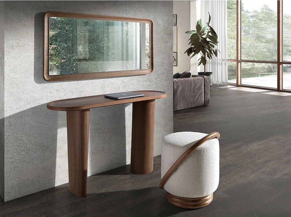 Prostokątne lustro ścienne z orzecha włoskiego 3248 ANGEL CERDA