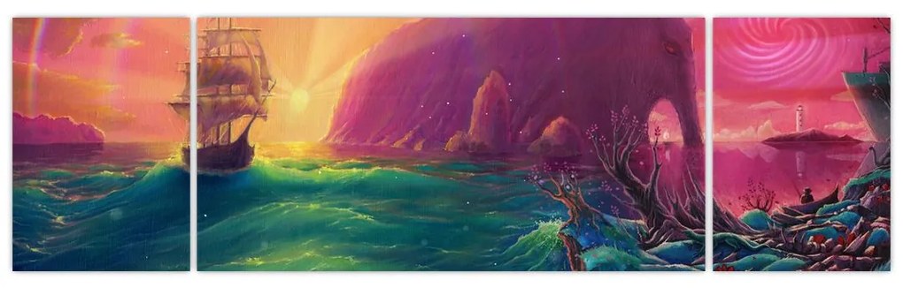 Obraz - Obraz olejny, Podróż do fantastycznego królestwa (170x50 cm)