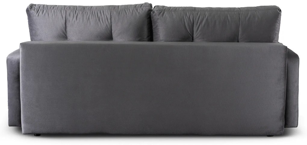 Sofa z Funkcją Spania SEUL Rozkładana Dwuosobowa Welurowa Szara Nowoczesna do Salonu