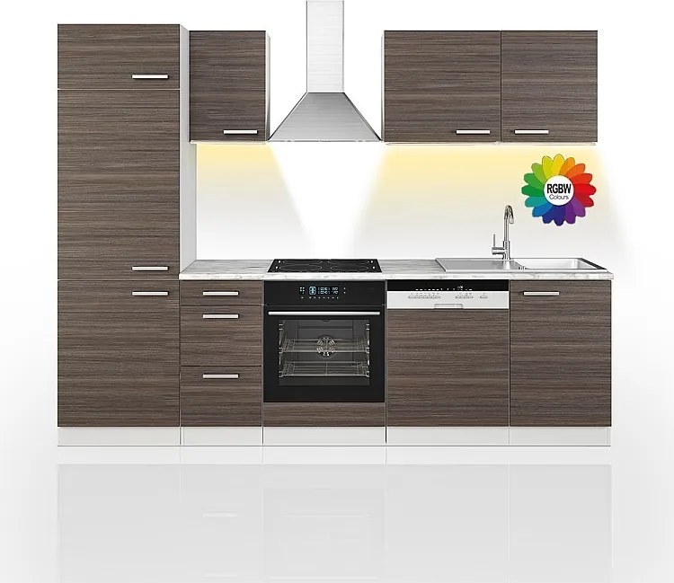 Zabudowa kuchenna szlachetny szary/biały 270x46x81.6 optima