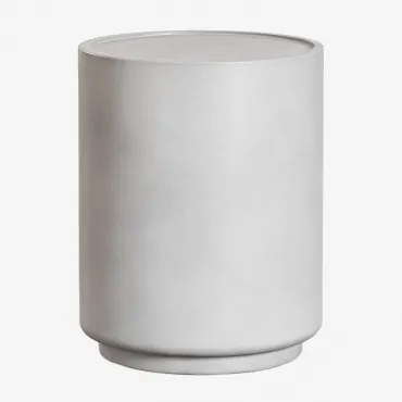 Stolik Nocny Okrągły Ø35 Cm Z Betonu Darwys Sand Grey - Sklum