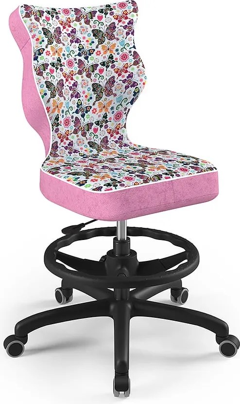 Krzesło biurkowe z podnóżkiem i wzorami Petit Black rozmiar 6 (159-188 cm)