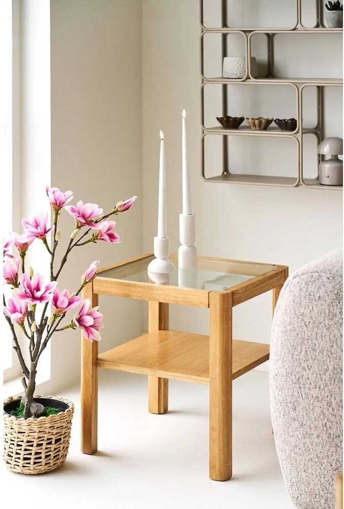 Stolik ze szklanym blatem 40x40 cm Lourmarin – House Nordic