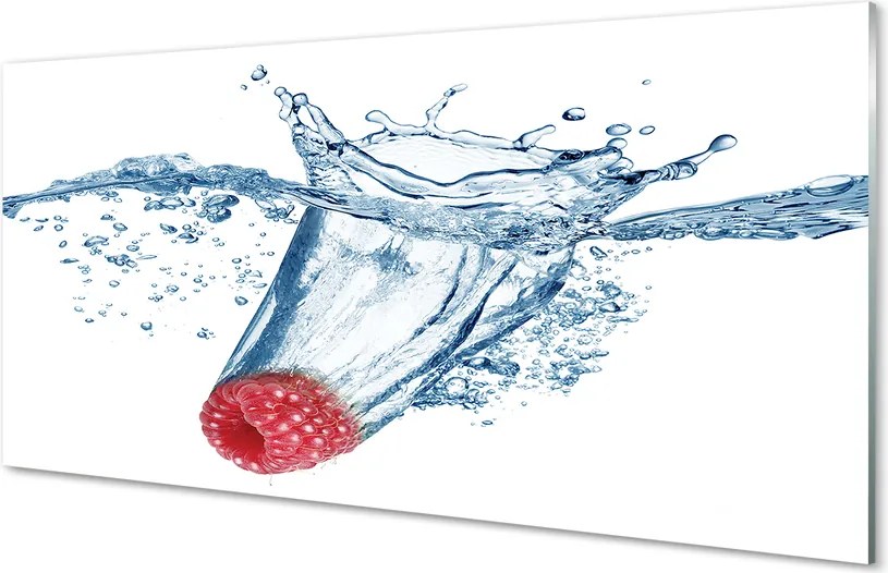 Szklany Panel Malina w Wodzie