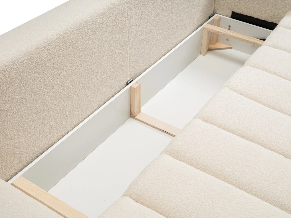 Masseno Sofa GIOIA z funkcją spania i pojemnikiem na pościel, Rozkładana sofa - Kremowy, LAMBI 8