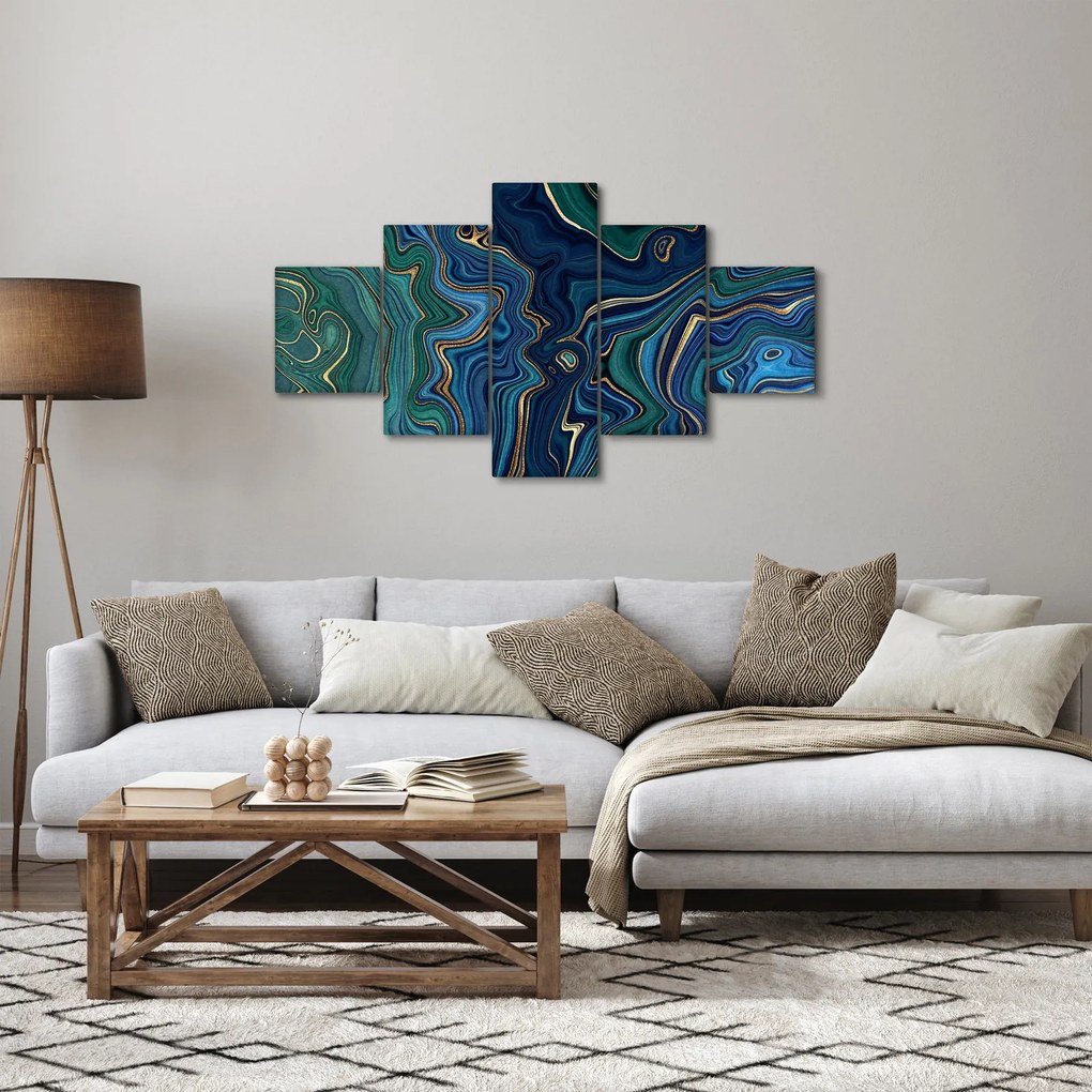 Obraz - Zielono - niebieski marmur (125x70 cm)