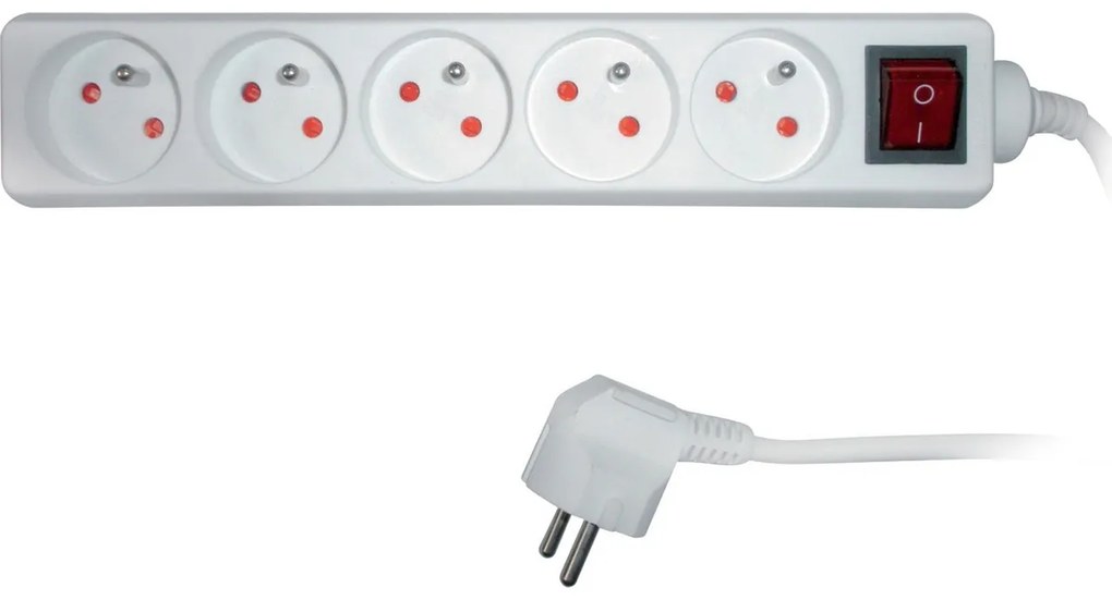 Retlux RPC 30 Przedłużacz z wyłącznikiem, 5 gniazdek, 3 m