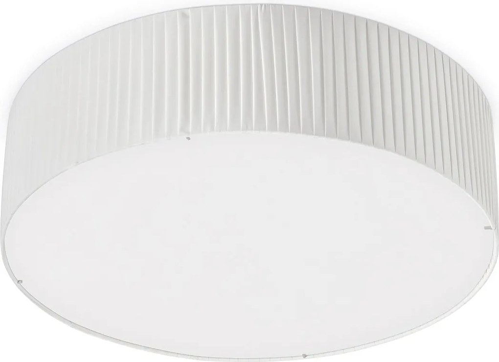 Lampa sufitowa VORADA w stylu nowoczesnym - g?. ø60 cm - LED COB AC 25W - 3540 lm Y 3K - IP20 - syntetyczny plisowany klosz wst?gowy - stal i biel