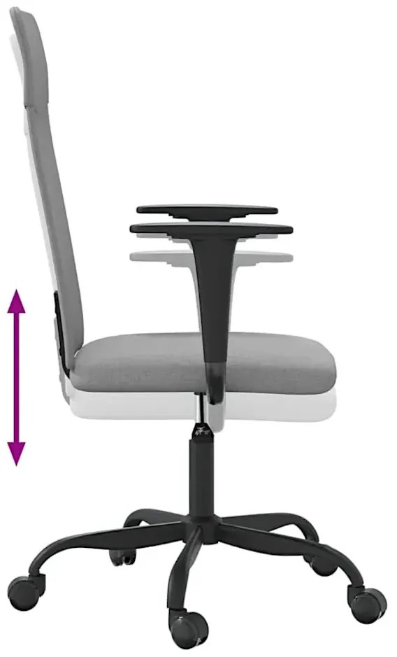 Jasnoszare krzesło biurowe z regulowaną wysokością N9-K71