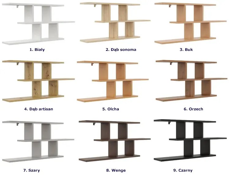 Czarna minimalistyczna półka ścienna N4-F01