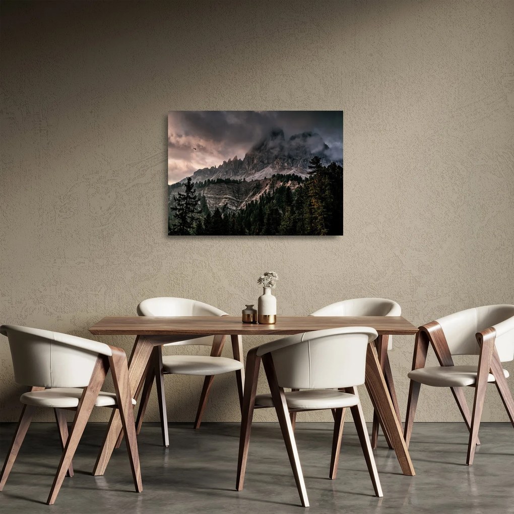Obraz na szkle Gór Skalistych (70x50 cm)