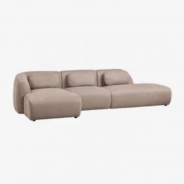 Sofa Modułowy Z Lewym Szezlongiem, 3-częściowy Z Prawym Szezlongiem, Tapicerowany Tkaniną Chenille Coquette Szenila Brąz Pszeniczny - Sklum