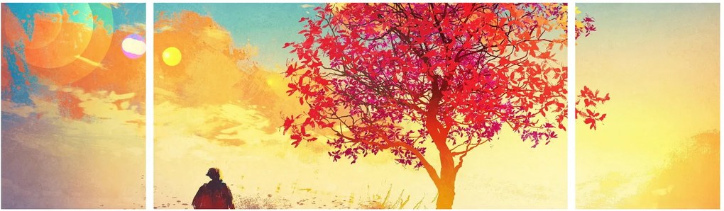 Obraz drzewa na wzgórzu (170x50 cm)