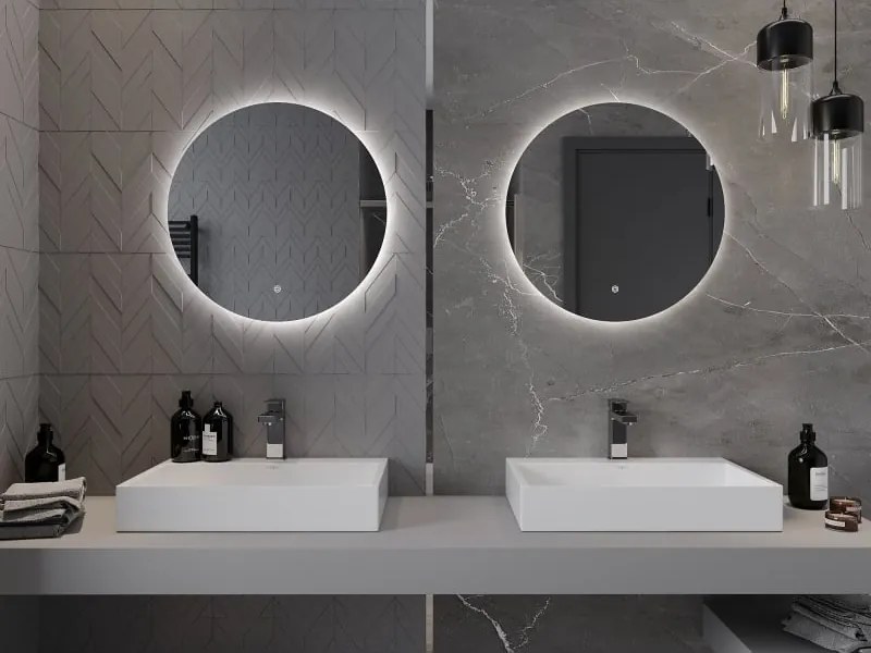 Mexen Erg lustro łazienkowe podświetlane, okragłe 60 cm, LED 6000K, antypara - 9823-060-060-611-00