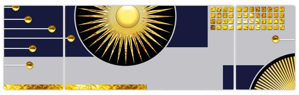 Obraz - Złote koła (170x50 cm)