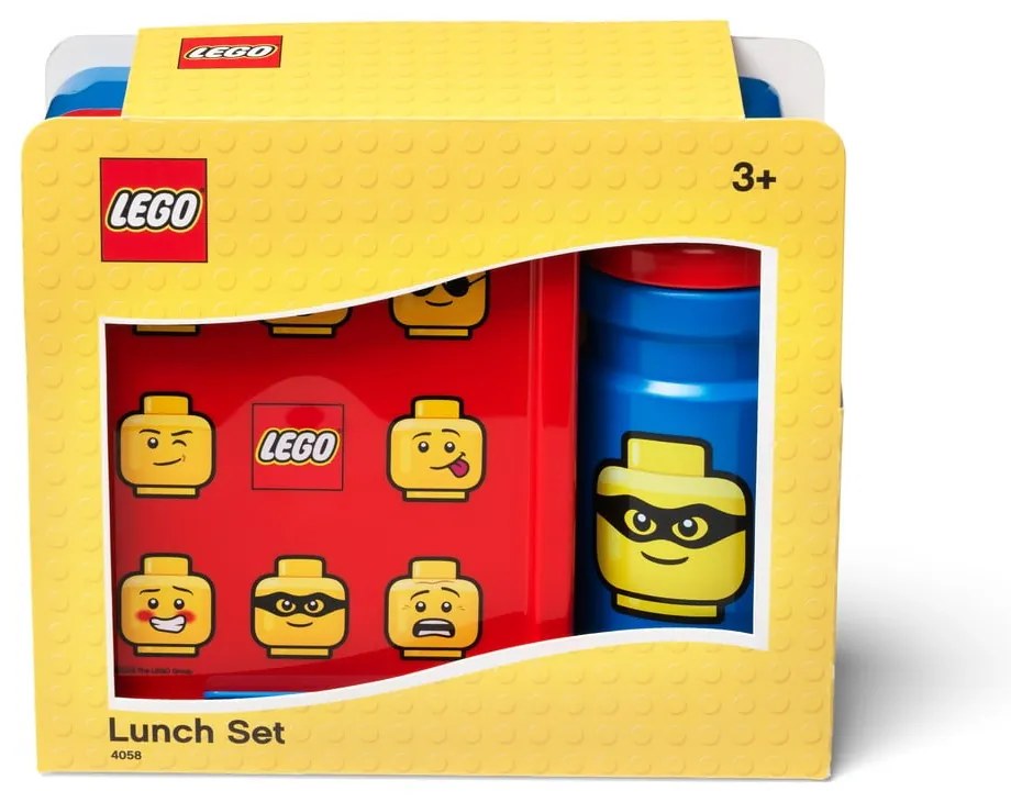 Zestaw czerwono-niebieskiego pojemnika na lunch i butelki LEGO® Iconic