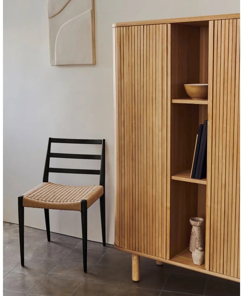 Szafka w dekorze jesionu z drzwiami przesuwnymi w naturalnym kolorze 110x160x40 cm Mailen – Kave Home