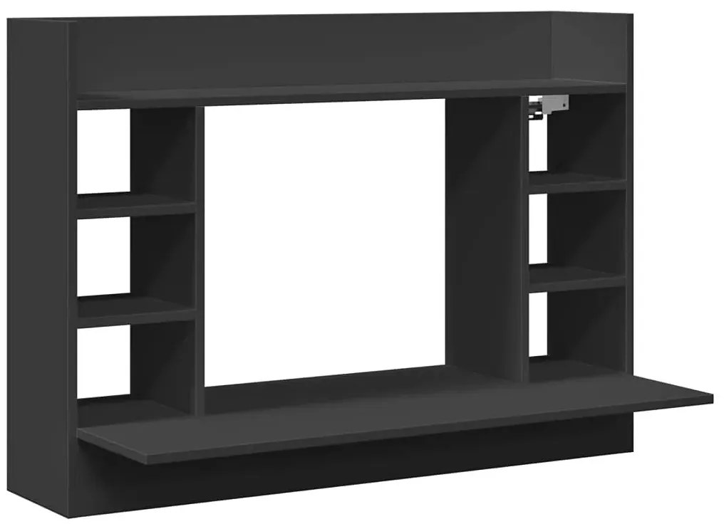 Czarne minimalistyczne biurko ścienne - Emit