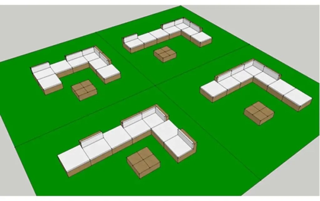 Brązowy komplet wypoczynkowy do ogrodu N8-M96