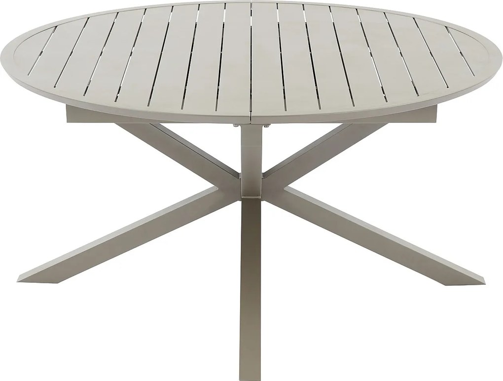 Stół ogrodowy z aluminium, okrągły, rozkładany dł. 150/200 cm - Taupe - YOHA od MYLIA