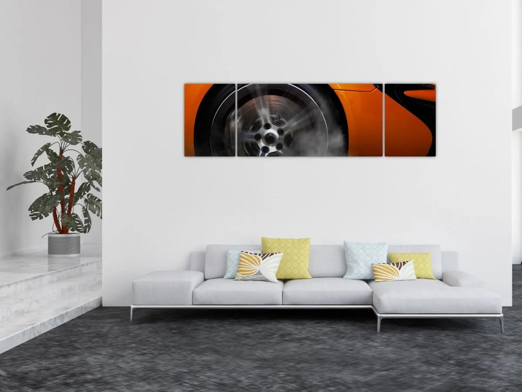 Obraz - Pomarańczowy samochód sportowy (170x50 cm)