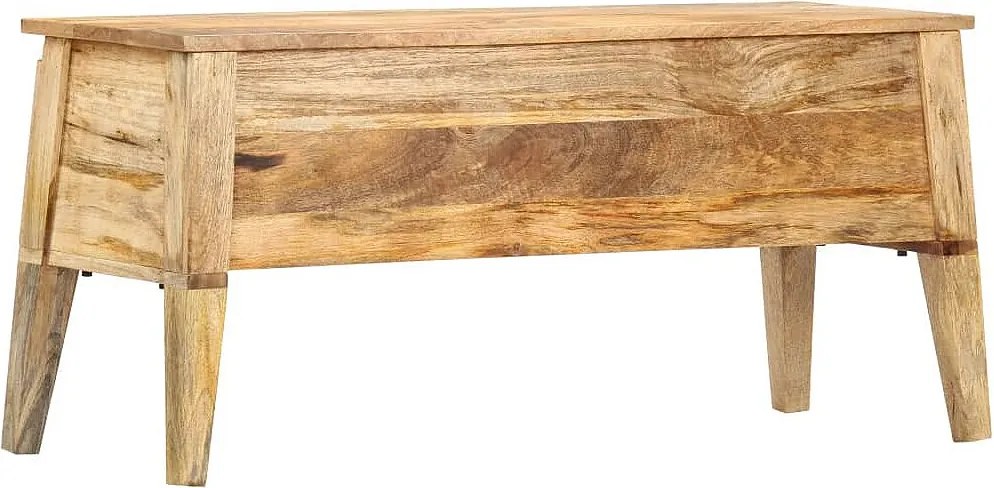 Skrzynia do przechowywania z litego drewna mango 99x35x48 cm – Rustykalna ławka wielofunkcyjna z miejscem do przechowywania