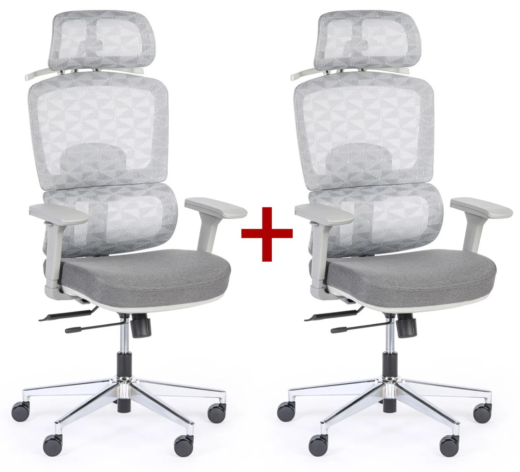 Krzesło biurowe TERRY 1+1 GRATIS, szary