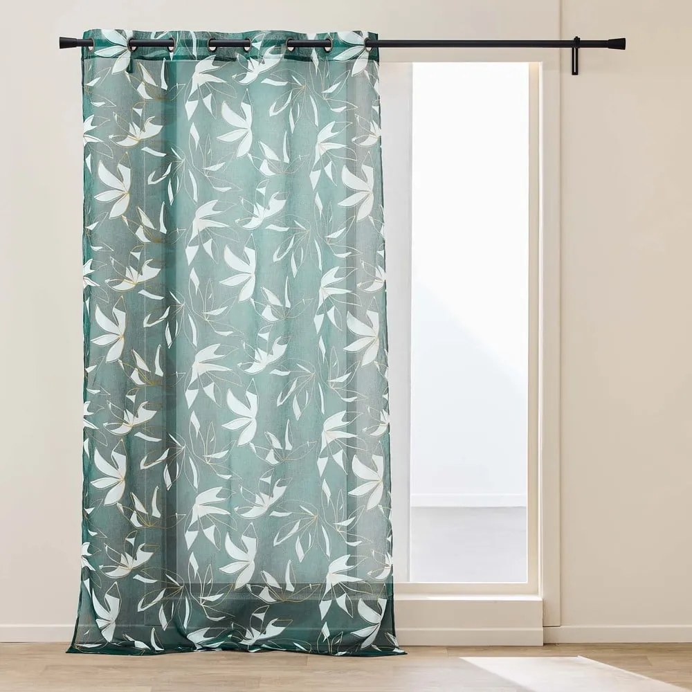 Zielona firanka z woalu 140x280 cm Elsa – douceur d'intérieur