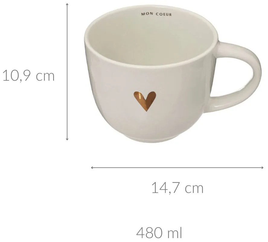 Duży kubek do herbaty FLORAL, 480 ml