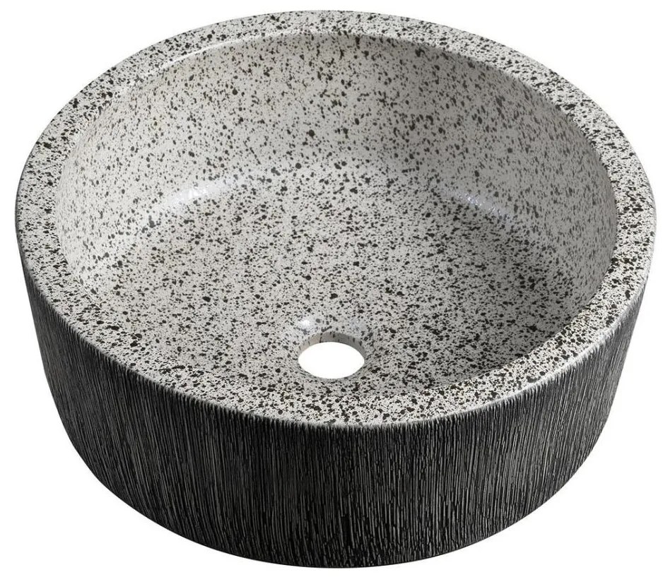 Sapho - Umywalka nablatowa PRIORI, średnica 41 cm, biały/szary