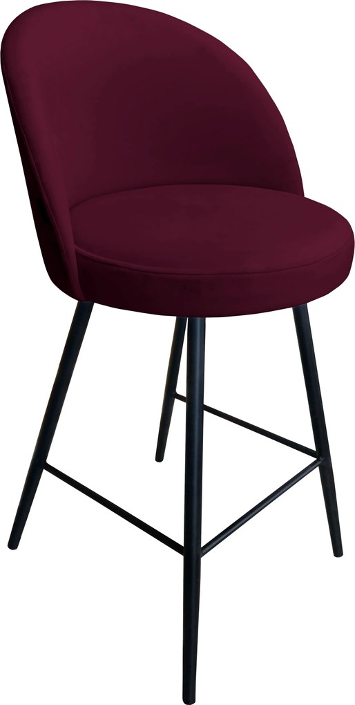 Hoker TRIX krzesło barowe tkanina Welur podstawa metalowa : Kolor nogi - Czarna stożek, Kolor tkaniny - VELVET - MG02, Typ siedziska - Siedzisko stałe
