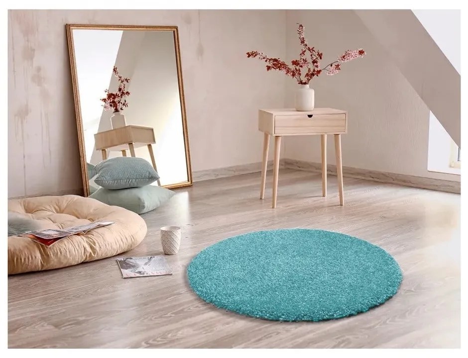 Jasnoniebieski dywan Universal Aqua Liso, ø 80 cm