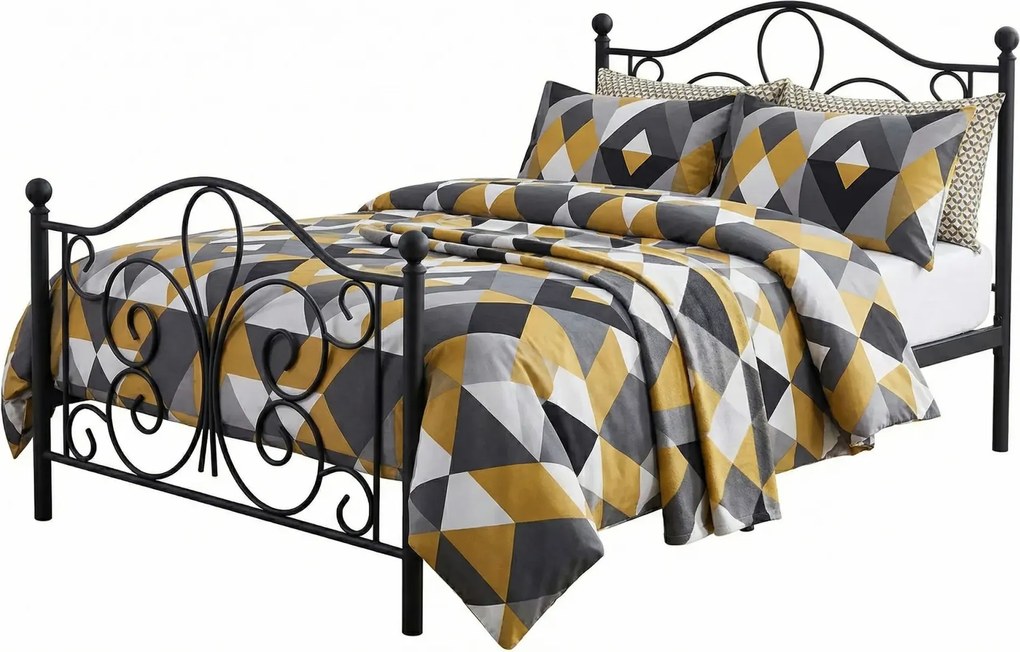 Czarne metalowe łóżko 120x200 cm Z9-T35