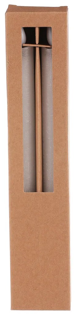 Zestaw świec stożkowych z oświetleniem LED, białe,2 szt., parafinowe, 25 cm