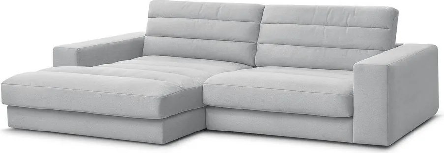 Jasnoszary aksamitny narożnik (lewostronny/z szezlongiem) Sierra – Bobochic Paris