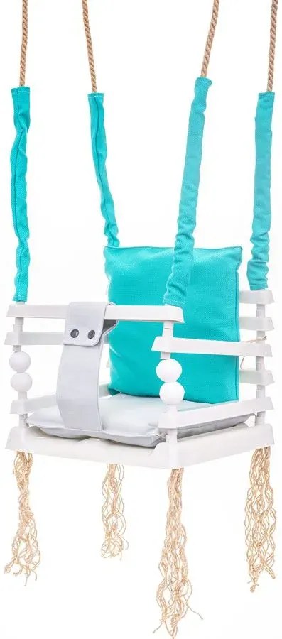 Turkusowa huśtawka dziecięca 3w1 B0-W04
