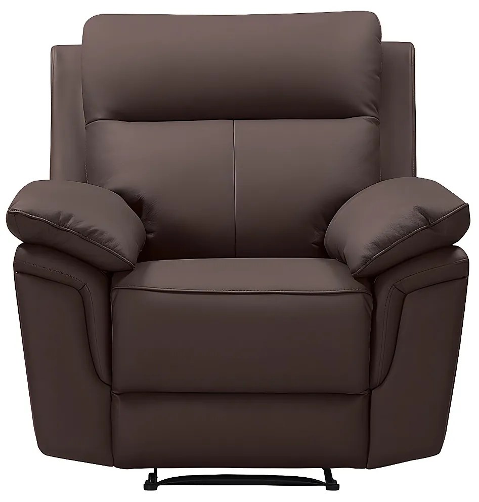 Fotel ze skóry bawolej z funkcją relax PAKITA - brązowy