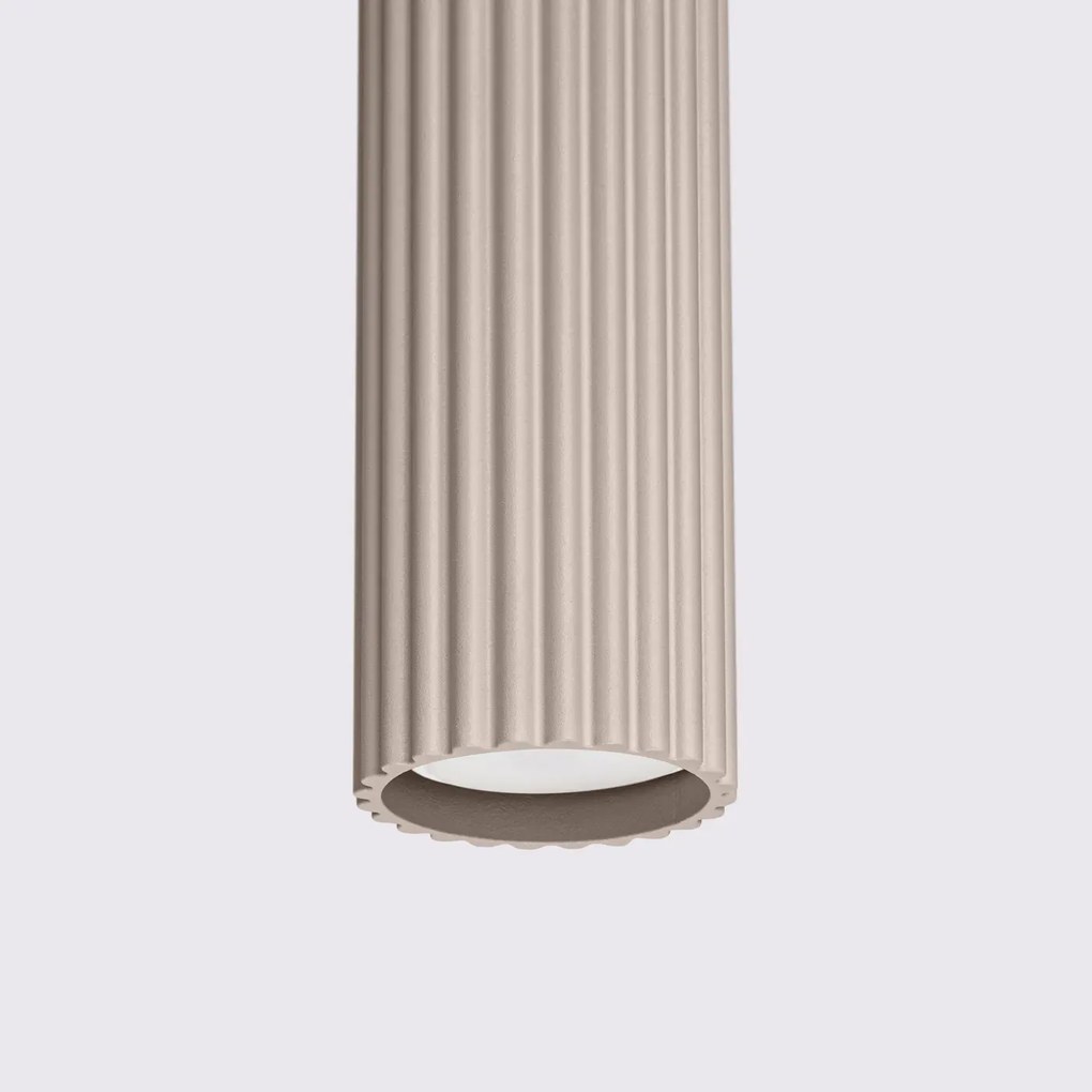 Lampa wisząca KARBON 1 taupe ryflowana SOLLUX  LIGHTING
