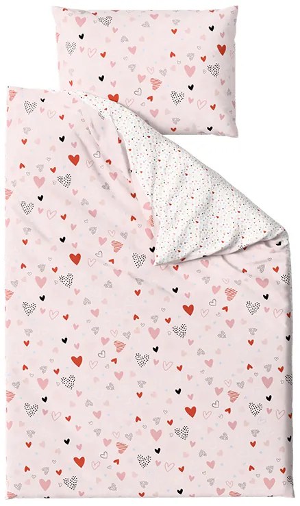 PrzytulneMieszkanie.pl PrzytulneMieszkanie.pl Pościel do łóżeczka krepowa Renforcé LOVITA różowa Rozmiar pościeli: 45 x 65 cm | 90 x 140 cm