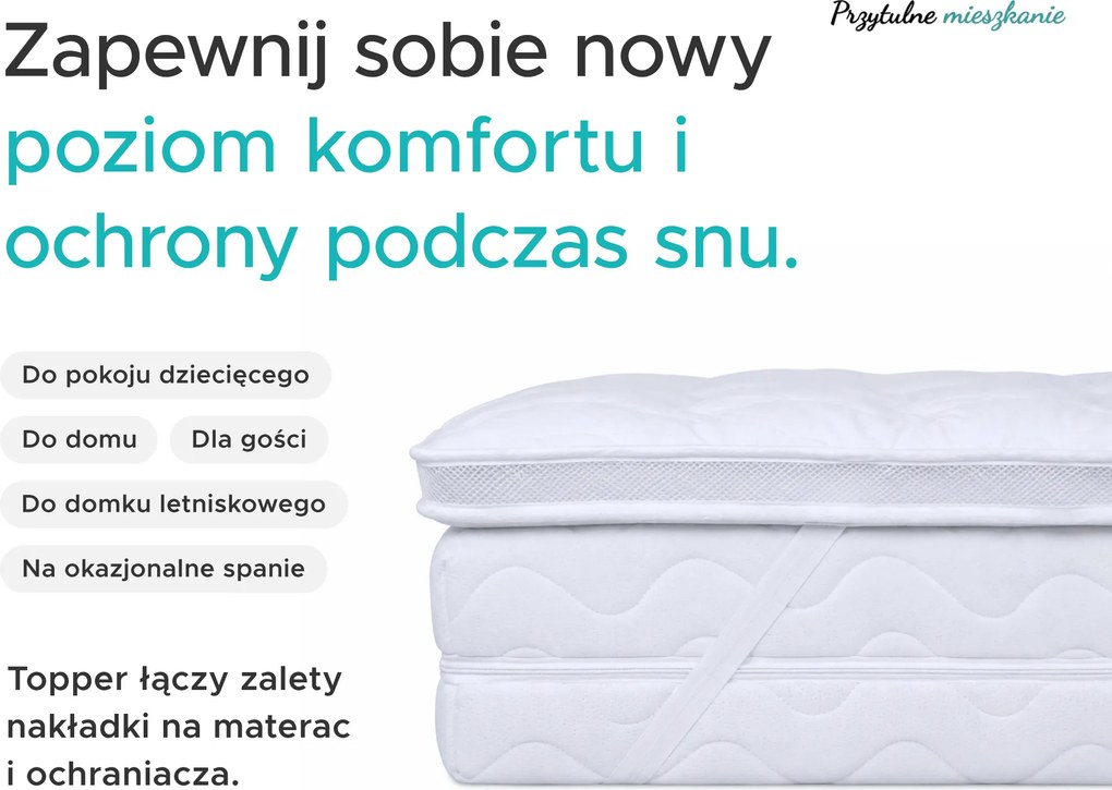 DWUWARSTWOWY Ochraniacz na materac - TOPPER 160 x 200 cm