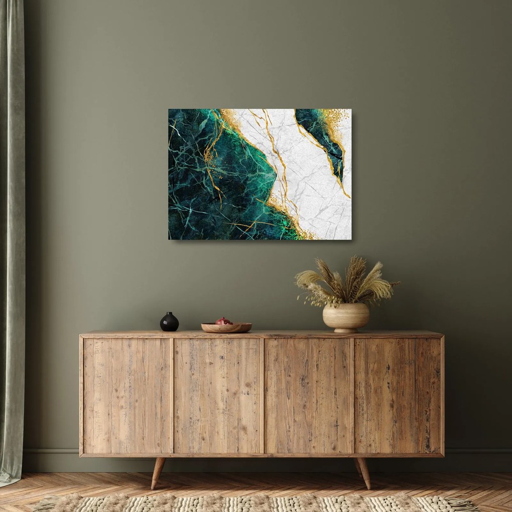 Obraz na szkle - Turkusowy marmur (70x50 cm)
