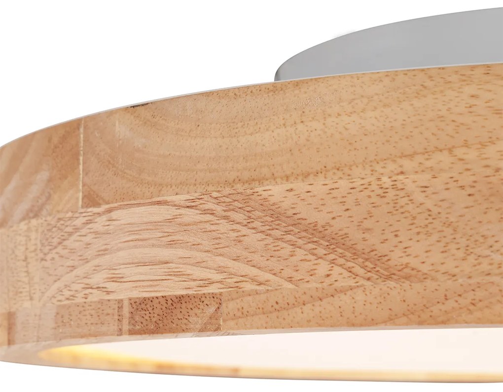 Skandynawska lampa sufitowa drewniana 40 cm z LED z możliwością ściemniania - PeckerSkandynawski Oswietlenie wewnetrzne