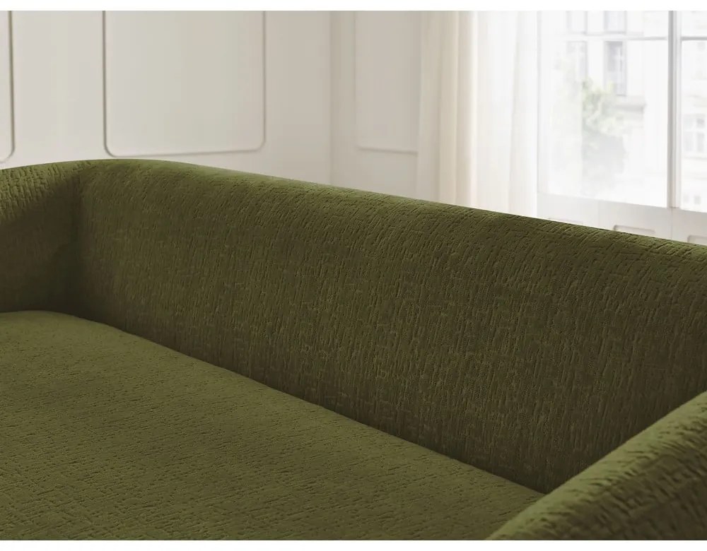 Zielona rozkładana sofa z tkaniny szenilowej 228 cm Neyo – Bobochic Paris