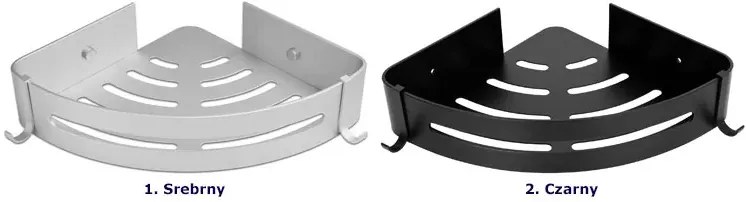 Czarna narożna półka do kabiny prysznicowej W0-G56