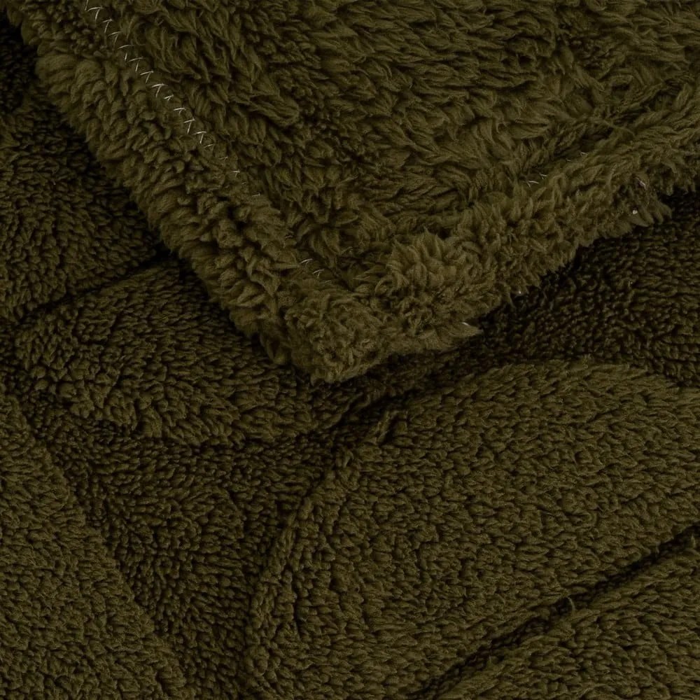 Zielony koc z mikropluszu 130x160 cm Mid Century – Casa Selección