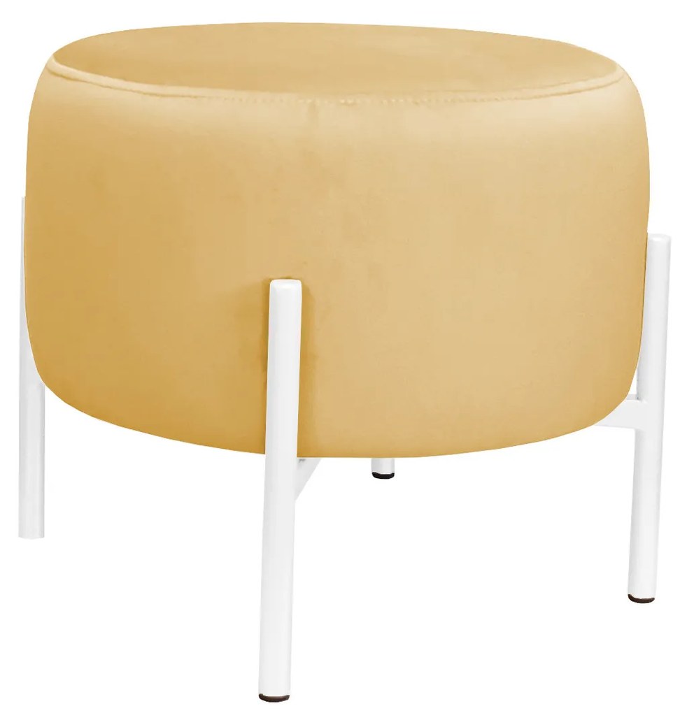 Pufa OLA LOFT ławka podnóżek metal biała MG15