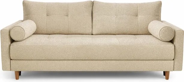 Sofa z Funkcją Spania LONAR Beżowa Boucle Nowoczesna
