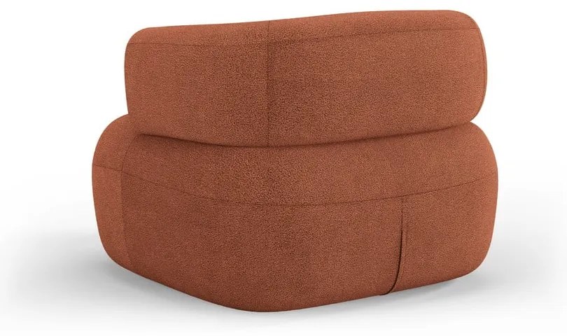 Ceglasty fotel z materiału bouclé Jenny – Micadoni Home