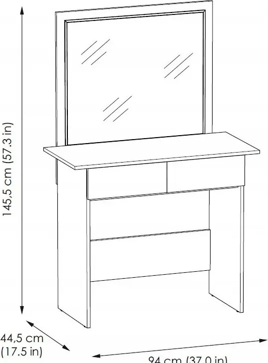 Biała toaletka z lustrem L0-L42
