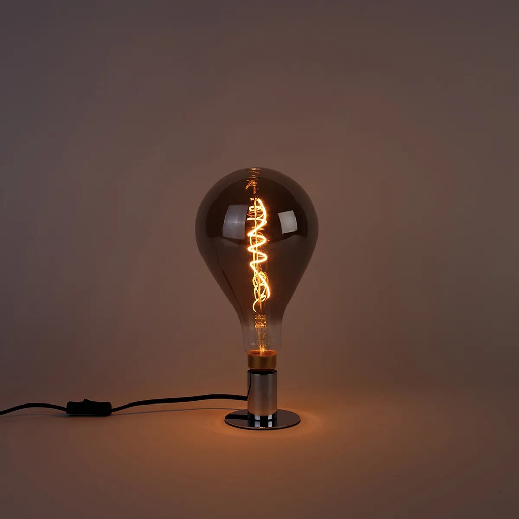 Żarówka LED E27 z możliwością ściemniania, spiralny filament, A165, przydymiona, 4W, 120lm, 1800K